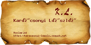 Karácsonyi László névjegykártya