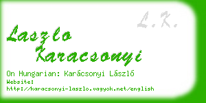 laszlo karacsonyi business card
